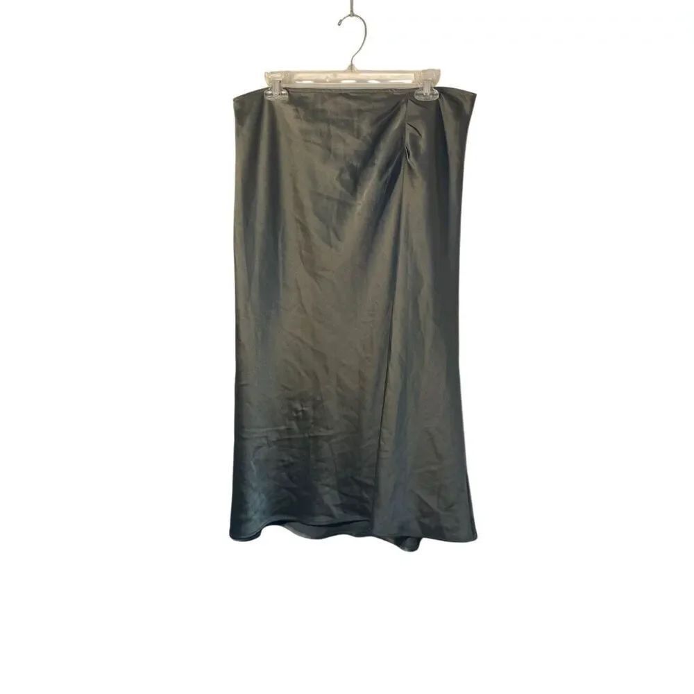 Status by Chenault women’s green satin style fairy core midi skirt, XL